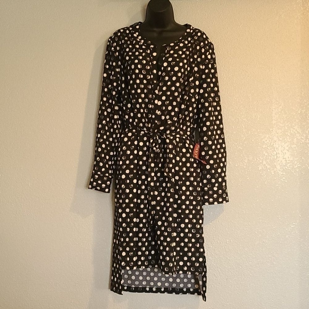 Merona Black & White Belted Button Front D…